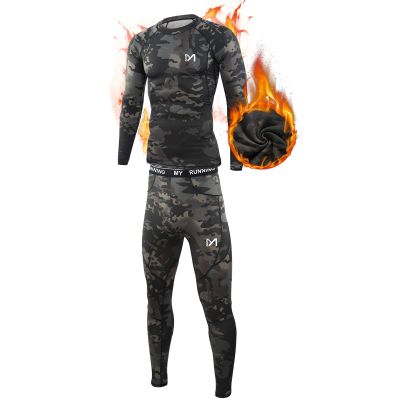 MEETYOO Thermal Underwear for Men, Winter Gear Long Johns Base Layer Top and Bottom Set for Skiing Running