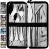 VANDBAO Portable Travel Utensils, Reusable Silverware with Case for Fixing Tableware, 9 Pieces Stainless Steel Stable Flatware Set, Camping Picnic Cutlery Set (Silver Set) view 1