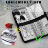 VANDBAO Portable Travel Utensils, Reusable Silverware with Case for Fixing Tableware, 9 Pieces Stainless Steel Stable Flatware Set, Camping Picnic Cutlery Set (Silver Set) view 2