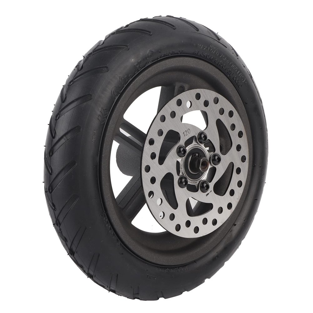 Pro Electric Scooter Rear Wheel Replacement - Cellular Rubber Wheel with 120 Disc Brake Accessory