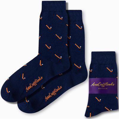 AUSCUFFLINKS Field Hockey Socks for Him | Hockey Player Present for Him | Hockey Lover | Work Sock for Him | Bday Pressie for Guys (Field Hockey)
