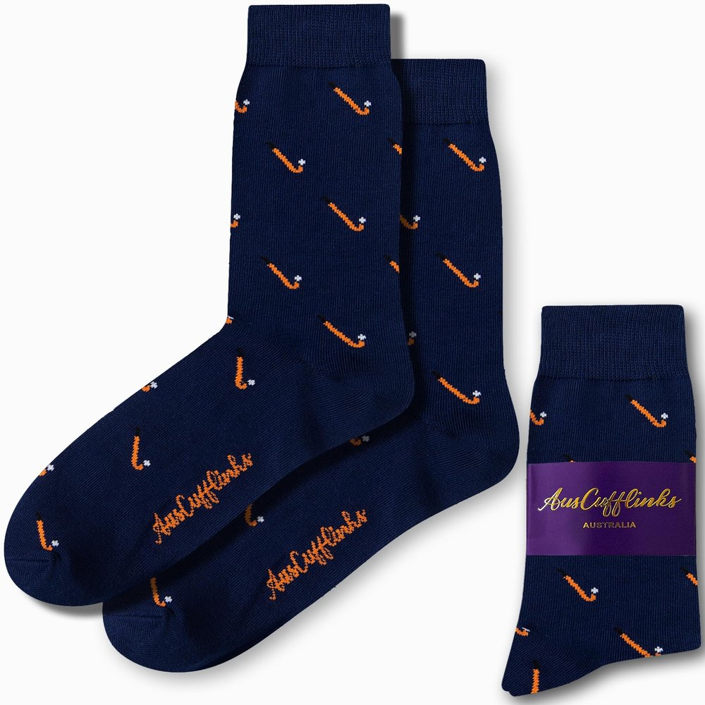 AUSCUFFLINKS Field Hockey Socks for Him | Hockey Player Present for Him | Hockey Lover | Work Sock for Him | Bday Pressie for Guys (Field Hockey)