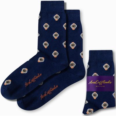 AUSCUFFLINKS Watch Lover Wrist Watch Socks Omega Rolex Heuer Sock | Present for Work Colleague | Bday Prezzie for Guys (Watch)