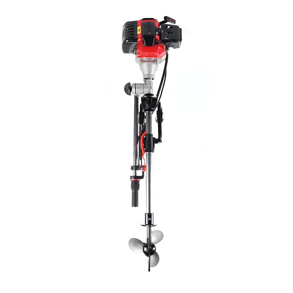 2.3HP 2 Stroke 52CC Outboard Motor, Heavy Duty Short Shaft Marine Boat Engine with Water Cooling System for Inflatable Fishing Boat Kayak Canoe Small Yacht