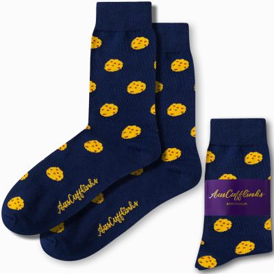 AUSCUFFLINKS Cookie Lover Biscuits Cookie Monster Socks for Him | Cronuts Gift Sock | Present for Work Colleague | Bday Gift for Guys (Cookies)
