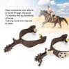 Pssopp Horse Spurs, Low Carbon Steel Material Horse Boot Spurs Decoration West Cowboy Horse Spurs Antique Brown Spur Package Horse Spurs for Riding view 2