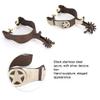 Pssopp Horse Spurs, Low Carbon Steel Material Horse Boot Spurs Decoration West Cowboy Horse Spurs Antique Brown Spur Package Horse Spurs for Riding view 3