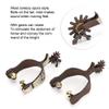 Pssopp Horse Spurs, Low Carbon Steel Material Horse Boot Spurs Decoration West Cowboy Horse Spurs Antique Brown Spur Package Horse Spurs for Riding view 4