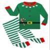 KikizYe Christmas Elf Cosplay Little Girls Boys Pjs 100% Cotton Long Sleeve Kids Toddler Pajamas Sets Size 5 Green view 1