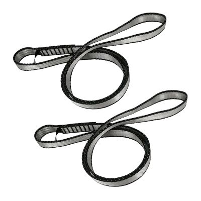 FOSER 18mm Nylon Climbing Sling Runner, 23KN Nylon Rope,Apply to Rock Climbing, Mountaineering, Hiking, Downhill, Emergency Equipment, etc (Gray(2pcs), 60cm/24inch)