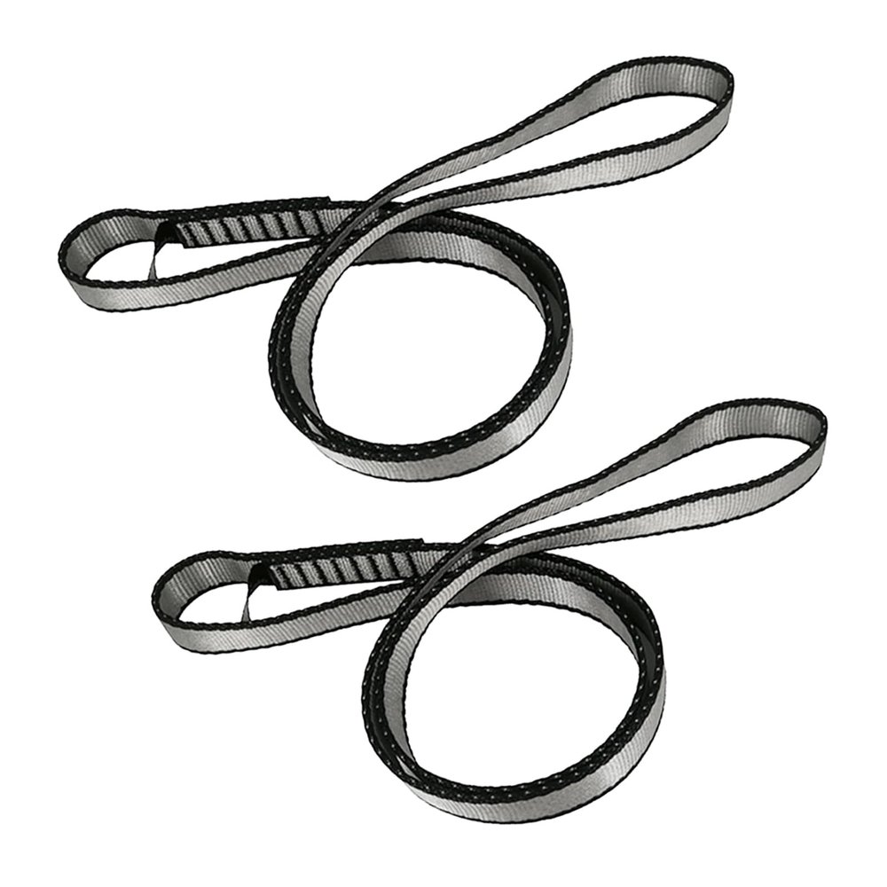 FOSER 18mm Nylon Climbing Sling Runner, 23KN Nylon Rope,Apply to Rock Climbing, Mountaineering, Hiking, Downhill, Emergency Equipment, etc (Gray(2pcs), 60cm/24inch)