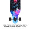 PINESKY 41 Inch Longboard Skateboard 9 Ply Natural Maple Complete Skateboard Cruiser for Cruising, Carving, Free-Style and Downhill with T-Tool Butterfly view 4