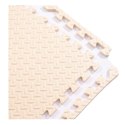 ALGFree EVA Foam Interlocking Tiles, Floor Mats Kids Play Mats Exercise Puzzle Mats Gym Mats with Borders, 1.2cm Thick, 30X30CM, 60X60CM (Color : Beige, Size : 60x60x1.2cm-12pcs)