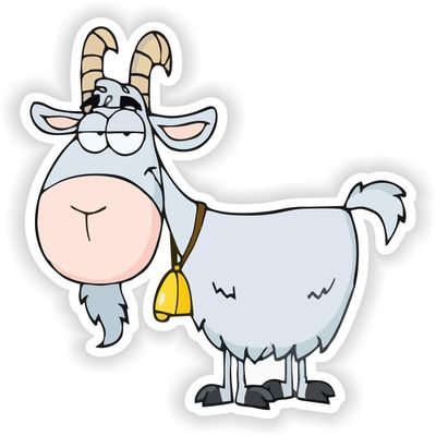1x Goat Cool Trendy Funny Cool Vinyl Waterproof Sticker - 5cm / 2inches