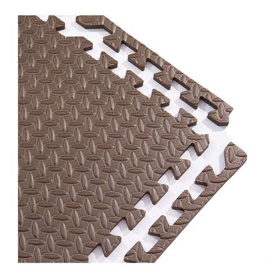 ALGFree EVA Foam Interlocking Tiles, Floor Mats Kids Play Mats Exercise Puzzle Mats Gym Mats with Borders, 1.2cm Thick, 30X30CM, 60X60CM (Color : Brown, Size : 60x60x1.2cm-6pcs)