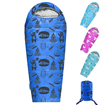 KidzAdventure Mummy Style 32  59F Kids Sleeping Bag with Pillow Sleeve, 4 Season, Lightweight and Backpacking Style, Ideal for Camping, Sleepover, Boys, Girls, Youth and Toddlers  Adventure Kids
