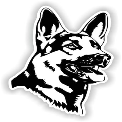 1x German Shepherd Dog 02 Trendy Funny Cool Vinyl Waterproof Sticker - 5cm / 2inches