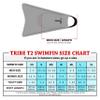 Tribe T2 Bodyboarding Swimfins - Great for Beach and Pool! Grey / Orange MS view 2