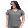 Adar Uniforms Pro Heather Scrubs for Women - Sweetheart V-Neck Top - P4210H (Heather Grey - M) view 1