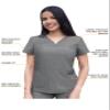 Adar Uniforms Pro Heather Scrubs for Women - Sweetheart V-Neck Top - P4210H (Heather Grey - M) view 3