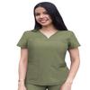 Adar Uniforms, Pro Heather Scrubs for Women - Sweetheart V-Neck Scrub Top - P4210H - Heather Olive - S view 1