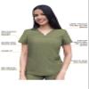Adar Uniforms, Pro Heather Scrubs for Women - Sweetheart V-Neck Scrub Top - P4210H - Heather Olive - S view 3