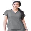 Adar Pro Heather Scrubs for Women - Modern V-Neck Scrub Top - P7002H - Heather Grey - 3X view 1