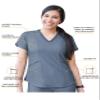 Adar Pro Heather Scrubs for Women - Modern V-Neck Scrub Top - P7002H - Heather Navy - M view 3