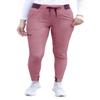 Adar Pro Heather Scrubs for Women - Ultimate Yoga Jogger Scrub Pants - P7104H - Heather Wine - XS view 1