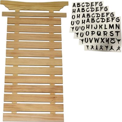12 (Twelve) Belt Karate Martial Arts Belt Display - Thick Wood - Includes Stickers