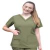 Adar Pro Heather Scrubs for Women - Elevated V-Neck Scrub Top - P4212H - Heather Olive - XS view 1