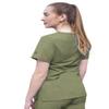 Adar Pro Heather Scrubs for Women - Elevated V-Neck Scrub Top - P4212H - Heather Olive - XS view 2