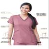 Adar Pro Heather Scrubs for Women - Modern V-Neck Scrub Top - P7002H - Heather Wine - XS view 3