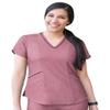 Adar Pro Heather Scrubs for Women - Modern V-Neck Scrub Top - P7002H - Heather Wine - S view 1