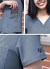 Adar Pro Heather Scrubs for Women - Sweetheart V-Neck Scrub Top - P4210H - Heather Navy - XS view 4