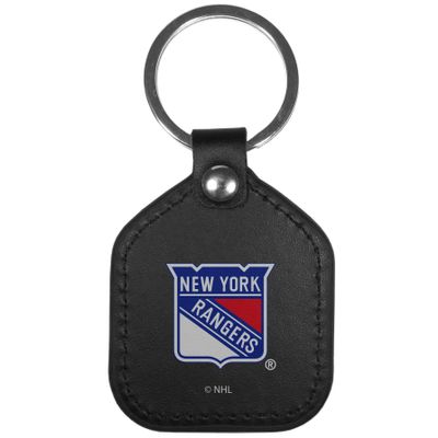 Siskiyou Sports NHL New York Rangers Unisex Leather Square Key Chains, Black, One Size