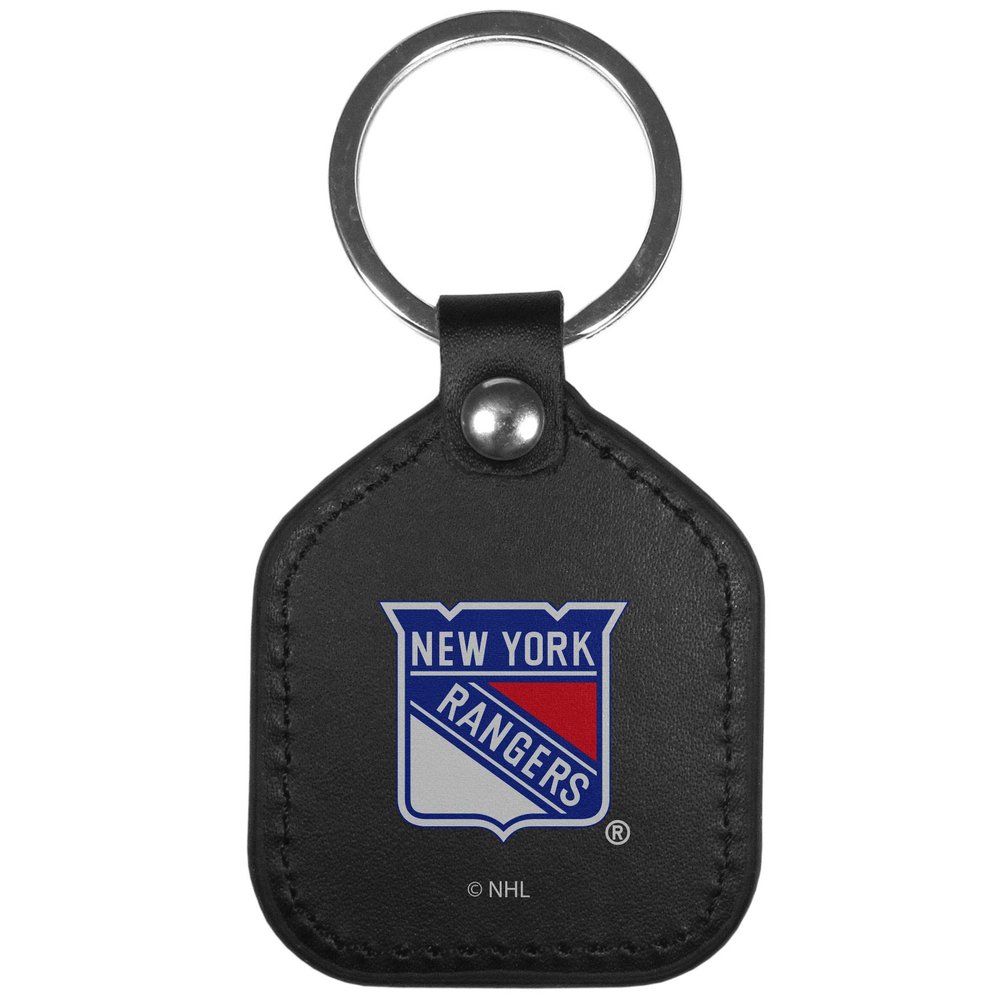 Siskiyou Sports NHL New York Rangers Unisex Leather Square Key Chains, Black, One Size