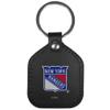 Siskiyou Sports NHL New York Rangers Unisex Leather Square Key Chains, Black, One Size view 1