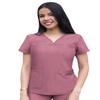 Adar Uniforms Pro Heather Scrubs for Women - Sweetheart V-Neck Top - P4210H (Heather Wine - M) view 1