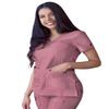 Adar Uniforms Pro Heather Scrubs for Women - Sweetheart V-Neck Top - P4210H (Heather Wine - M) view 2