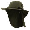Altis Apparel Youth Kids 4 Panel Quick Dry Soft Bucket Large Bill Flap Hat Sun Cap (One Size, Olive) view 1