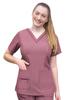 Adar Pro Heather Scrubs for Women - Elevated V-Neck Scrub Top - P4212H - Heather Wine - XS view 1