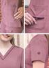 Adar Pro Heather Scrubs for Women - Elevated V-Neck Scrub Top - P4212H - Heather Wine - XS view 4