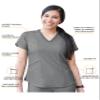 Adar Pro Heather Scrubs for Women - Modern V-Neck Scrub Top - P7002H - Heather Grey - XXS view 3