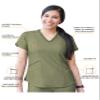 Adar Uniforms Pro Heather Scrubs for Women - Modern V-Neck Top - P7002H (Heather Olive - M) view 3
