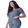 Adar Pro Heather Scrubs for Women - Sweetheart V-Neck Scrub Top - P4210H - Heather Navy - S view 2