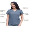 Adar Pro Heather Scrubs for Women - Sweetheart V-Neck Scrub Top - P4210H - Heather Navy - S view 3
