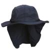 Altis Apparel Youth Kids 4 Panel Quick Dry Soft Bucket Large Bill Flap Hat Sun Cap (One Size, Navy) view 1