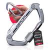GPCA Multi-Tool Carabiner with Bottle Opener, Pry Tool, Box Cutter, Key Organizer, Lock Indicator, Secret Capsule, and Heavy Duty D Ring Clip for Everyday Carry (GP Carabiner Lite, Steel) view 1
