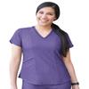 Adar Uniforms Pro Heather Scrubs for Women - Modern V-Neck Top - P7002H (Heather Grape - 2X) view 1